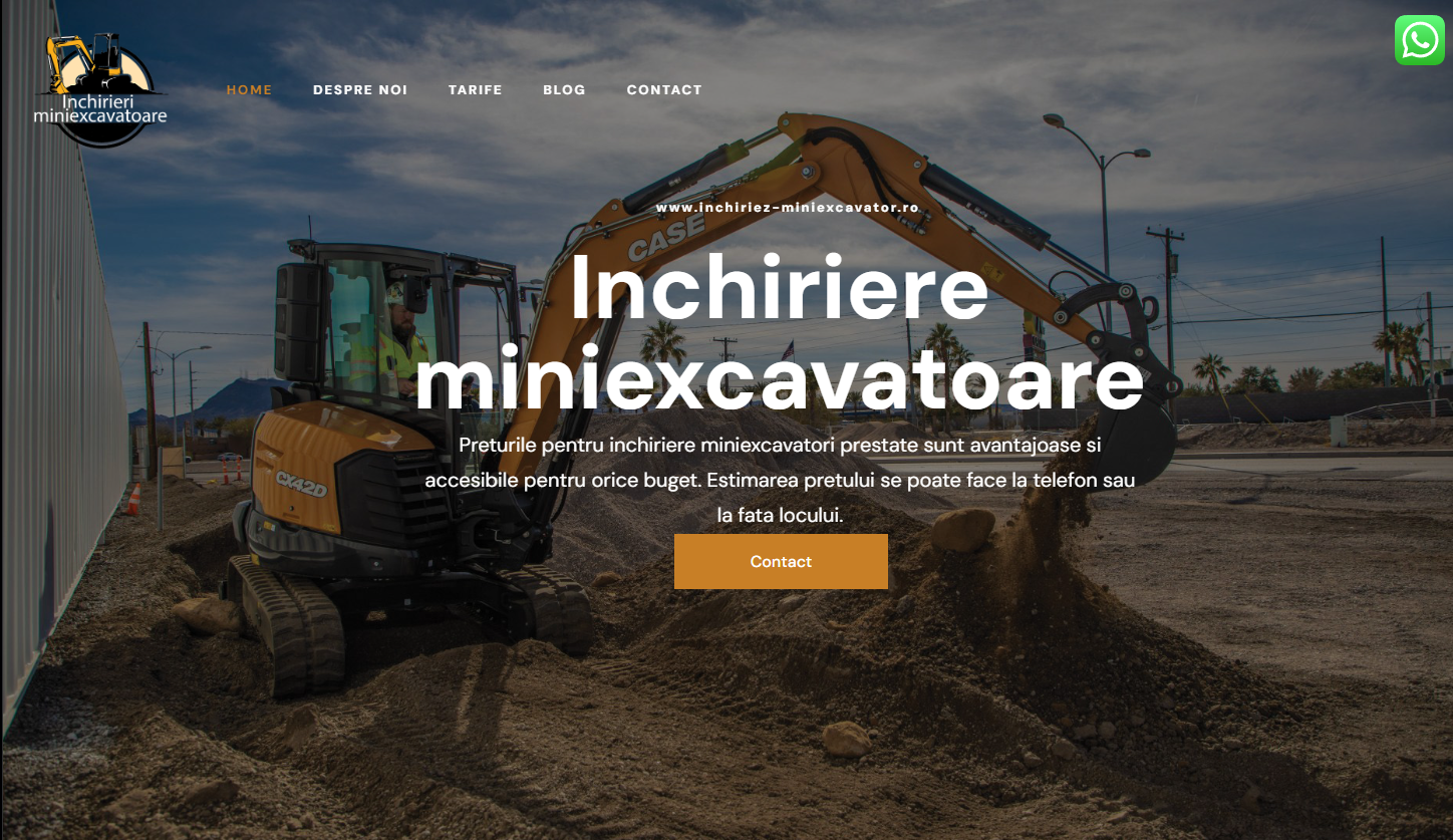 Închiriez Miniexcavator – landing page